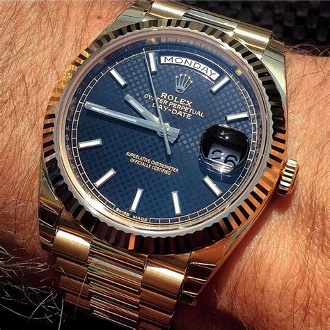 rolex day date blue dial review